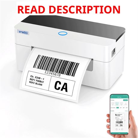 vretti Shipping Label Printer - Bluetooth Thermal 4x6 for USPS