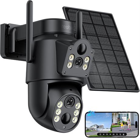 Caméra Solaire Extérieure Reobiux 2K PIR Alexa