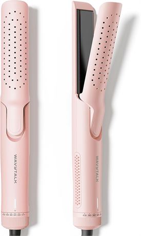 Wavytalk Airflow Styler 2-in-1 Flat & Curling Iron, Anti-Scald, 360° Cooling Air