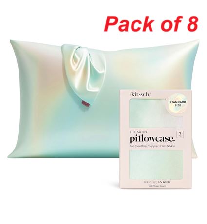 Kitsch Satin Pillowcase with Zipper - Standard Size, Aura
