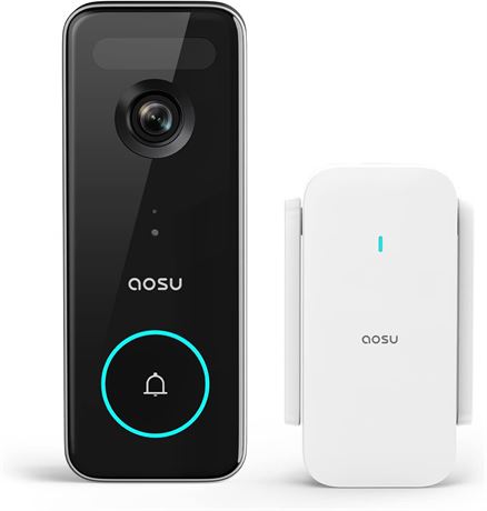 Aosu sonnette vidéo 5MP WiFi 5G 3D détection mouvement 180 jours