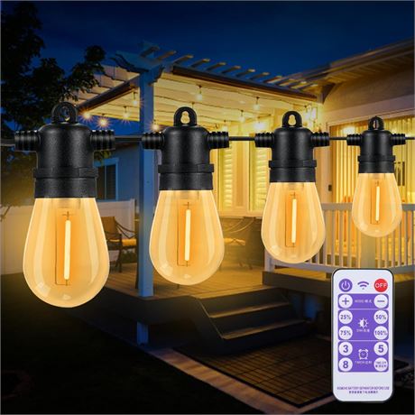 Neoglint 49FT LED String Lights – Outdoor, Remote, Warm White
